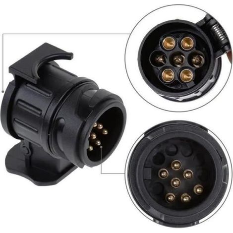 Adaptateur Prise Remorque 13 Broches - Nouvelle Version - 7 Broches - Compact - Sécurisé - Pratique (1/4)