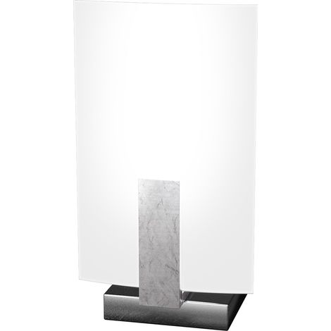 Abatjour Contemporaneo Wood Metallo Foglia Argento Vetro Bianco 1 Luce G9