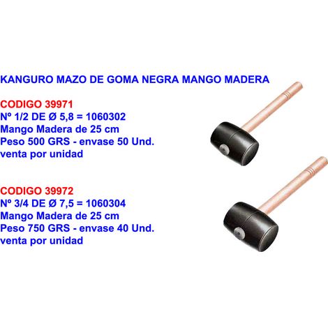 rubi kanguro goma mazo goma negra 1-2 500 gr.   ø 5,8  88555