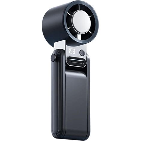 Este potente ventilador portátil con función de refrigeración es ideal para viajes, acampadas y actividades al aire libre. (negro) (1/5)