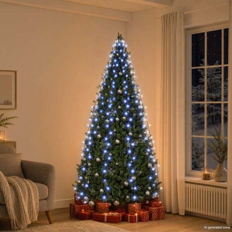vidaXL Red de luces de árbol de Navidad 250 LEDs azul 250 cm (1/5)