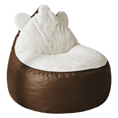 Fauteuil relax en forme d’ours adorable avec oreilles arrondies, structure moelleuse pour une ambiance ludique et reposante à la maison (1/5)