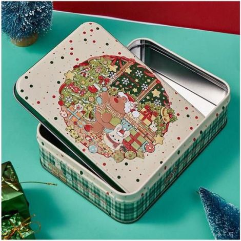 Boîtes métalliques Noël - - Motifs dessins animés - Rectangulaires - Rangement multi-usages - Design festif (1/4)