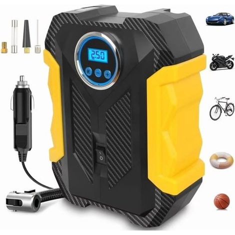 Bomba de aire para neumáticos de 12 V CC, apagado automático, compresor de aire portátil de 150 PSI para automóviles.