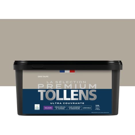 Tollens - Peinture intérieure couleurs - La Sélection Premium Velours - Ultra Couvrante - Gris Taupe 2,5 L - 30m² (1/5)