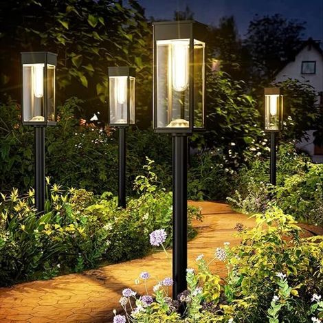 Bardusch - Lampes Solaires Extérieur Jardin Lot de 6 IP65 Etanchéité Solaire de Jardin Décoration Lampes de Chemin Solaires pour Balcon,Terrasse,Chemin,Pelouse,Extérieur (Blanc Chaud)