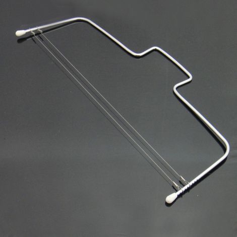 Coupe-gâteau Réglable Double Filaire - Acier Inoxydable - 6 Positions Hauteur - Pour Gâteaux Empilés - 1 Pièce