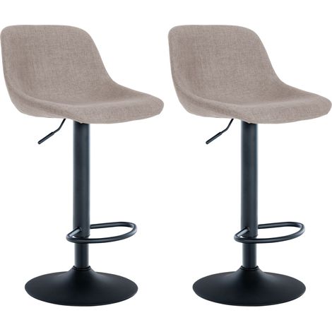 2er Set Barhocker Loft taupe Stoff