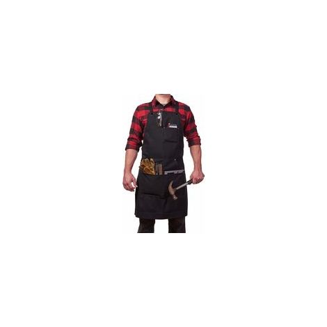 Tablier de Travail Durable, Hommes Outil Tablier de Cuisine Sangle Ajustable Toile, Tablier d'Atelier de Menuiserie pour Barbeque Baker Menuiserie Tatoueur Barber Barman Peintre - Noir