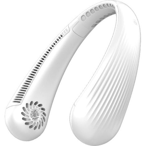 USB-Ventilator 2200mAh, geräuschlos, ohne Rotorblätter, wiederaufladbar, 3 Geschwindigkeitsstufen, für Büro, Zuhause, Reisen (Weiß)