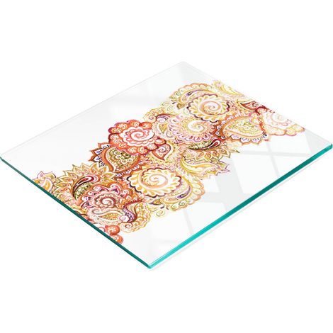 Pannello decorativo multifunzionale da cucina in vetro temperato, 60x52 cm. (1/5)
