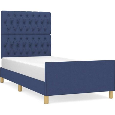 Maison Exclusive - Bettgestell ohne Matratze Blau 100x200 cm Stof (1/5)