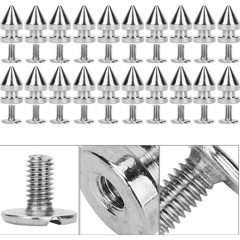 20 rivets métalliques 8x13,5mm pour cuir, chaussures et vêtements DIY - Décoration en argent