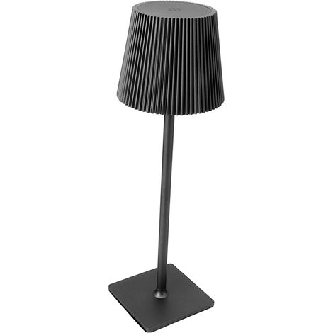 Lampe de table LED sans fil, lampe tactile en métal, portable et rechargeable, 3 températures de couleur, noire (1/5)