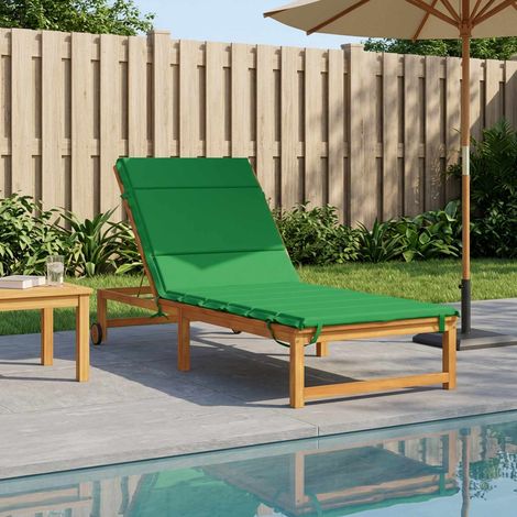 vidaXL Coussin de transat GEMERT 100 % polyester Vert 200 x 80 x 3 cm (1/4)