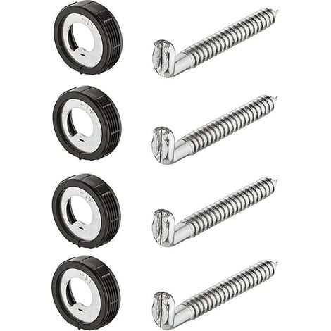 Crochet à Visser Longueur: 55 mm 4 Supports d'armoire inoxydables Acier Galvanisé Suspension d'armoire réglable en Hauteur Support d'armoire Rond avec vis (1/5)