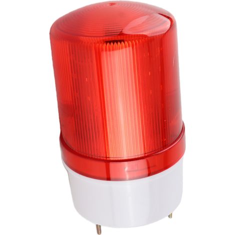 Feu de signalisation rotatif LED industriel 24V rouge, gyrophare silencieux pour alarme d'urgence, avertissement électrique (1/5)