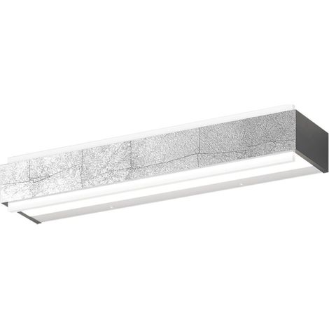 Applique moderno top light bios 1213 45 dm led switch 1980lm diffusore alluminio illuminazione modulo integrato, finitura metallo foglia argento