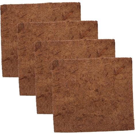 Durable and Wet Sleeping Mat, Natural Fiber Mat, Set of 4, Brown, Accessories for Chicken Nests for Terrariums, Reptiles and Chicken Coops (1/5)
