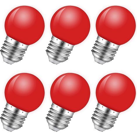 Red Light Bulb 1W E26 Red LED Lights Bulb Small Colored Bulbs for Outdoor Indoor Energy Saving (1/4)