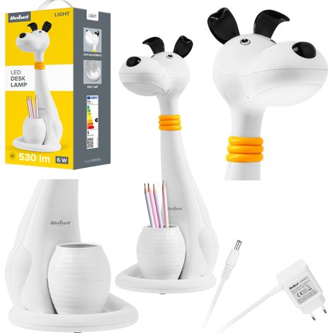 Lámpara de escritorio infantil LED con forma de perro, 3 colores ajustables, modelo Rebel. (1/5)