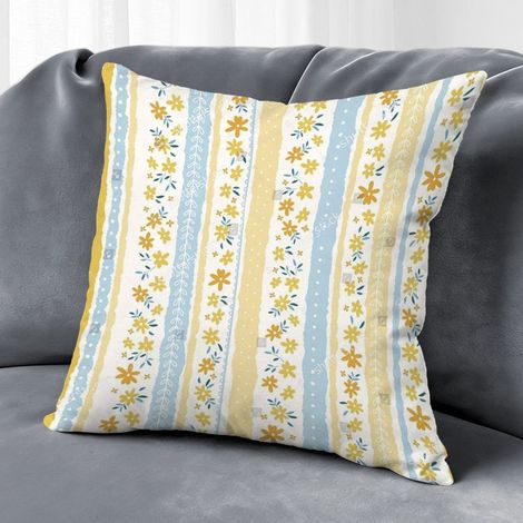 Housse de coussin floral printemps été,décoration maison élégante,50×50cm (1/5)