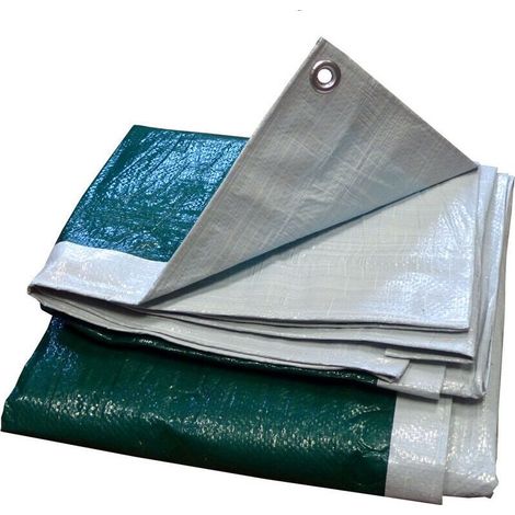 Bâche légère 140gr/m² Blanc/Vert 4m x 5m (1/2)
