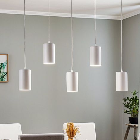 [GEBRAUCHT] B-Ware Pendelleuchte ZW Tube 170 Hängeleuchte 5-flammig dimmbar weiß 95x10cm Stahl (1/2)