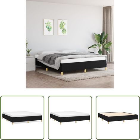 Sommeil -  Cadre de lit sans matelas noir 180x200 cm tissu (1/5)