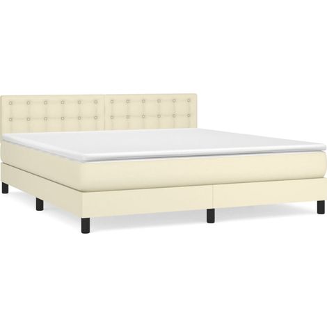 Maison Exclusive - Boxspringbett mit Matratze Creme 180x200 cm Ku