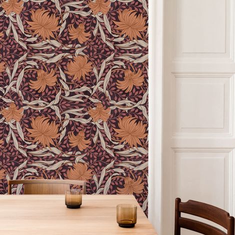 Papier peint intissé Jolie 1005 x 52cm Rouge pourpre, orange (1/5)