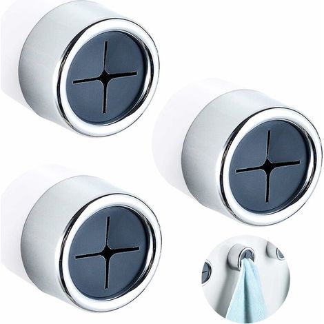 3PCS Tea Towel Holder, Self-Adhesive Towel Holders, Round Wall & Door Mounted Towel Hooks, Premium Towel Hook for Home Bathroom Kitchen, No Drilling Required (1/5)