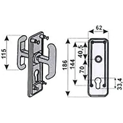 Manilla de puerta Prefer pre0433.e700 antirobo cerradura integrada