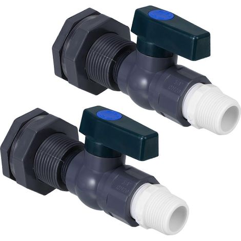 Kit de raccords pour robinet en PVC pour récupérateur d'eau de pluie avec adaptateur (4 jeux) (1/5)