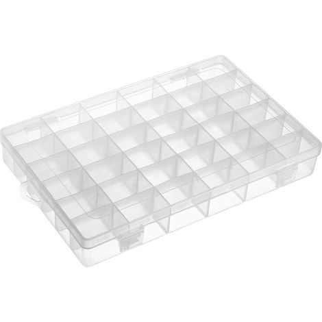 Komponenten-Aufbewahrungsbox PP Feste 36 Gitter Klarweiß 275x188x44mm (1/4)