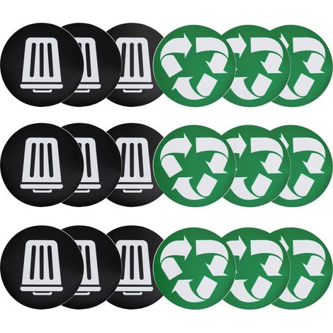 18Pcs Autocollants Pour Poubelle Signet Décalcomanie Adhésif Intérieur Extérieur Étanche Étiquette Tri Sélection (1/5)