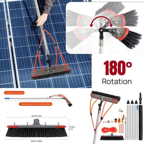 Télescopique avec brosse Tige télescopique à eau Nettoyage des vitres Outils de nettoyage (1/5)