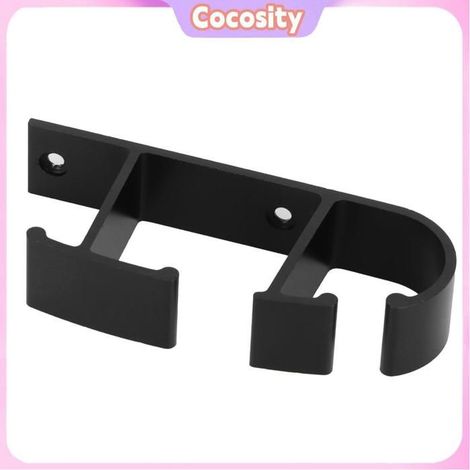 Porte-crochets muraux - COCOSITY - Modèle standard - Aluminium anti-corrosion - Base élargie et stable - Peinture noire lisse (1/5)