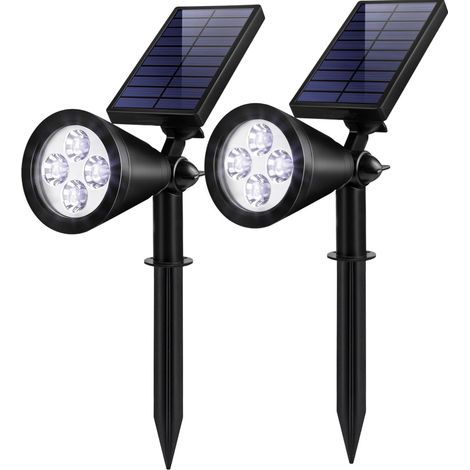 Set of 2 waterproof solar-powered outdoor garden lights (cool white light)High quality enhances quality of life. (1/5)
