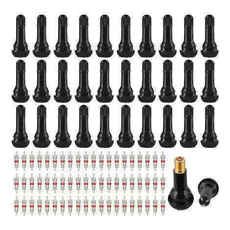 Valve Pneu Voiture Obus De Valve Caoutchouc Jantes Valves Tubeless Auto Voiture Bicyclettes Moto Véhicules Tout-Terrain Noir (1/5)