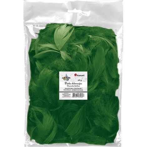 Plumas de plumón de 16 g, color verde oscuro