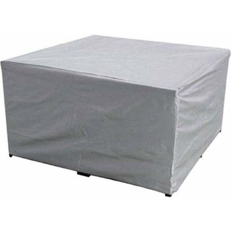 Funda protectora de 150x150x75 cm para muebles de jardín, XU, tejido de poliéster impermeable, para mesa y sillas de jardín, resistente a los rayos UV, para mesa y sillas de jardín rectangulares --Cre