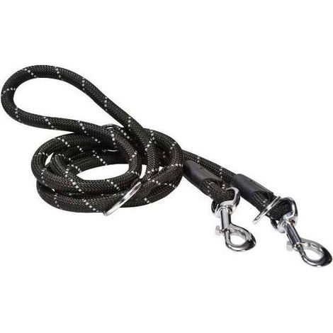 Guinzaglio tubolare nero da addestramento 3 posizioni modello Walk per cani