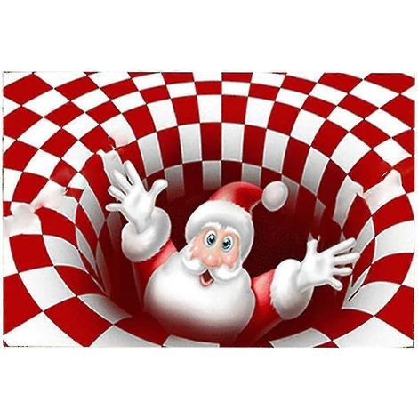 Tapis de porte illusion 3D de Noël antidérapant pour chambre salon ou chambre d'enfant PXCL (1/4)