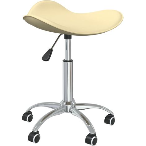 Friseur Rollhocker Creme Kunstleder