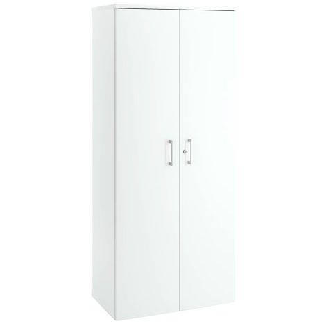 Armoire haute bois H 182 x L 80 cm avec portes battantes blanc - Arch - Maxiburo