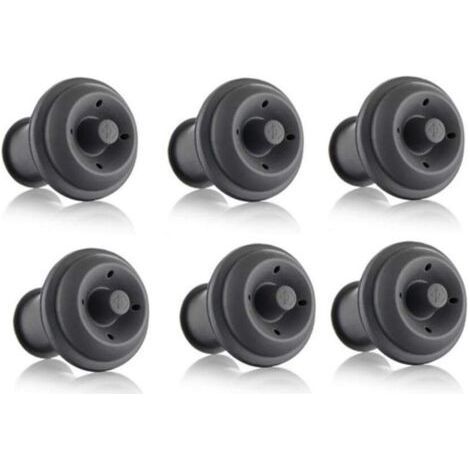 Vacuum Stoppers for Vacuum Pump - 6 Pack Reusable Rubber Stoppers - To Slow Wine Oxidation (1/4)
