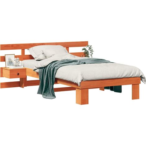 Maison Exclusive - Struttura del letto Marrone cerato 75 x 190 cm Pino massello (1/5)
