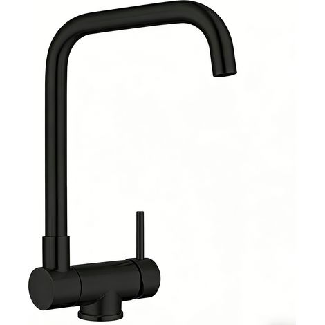 AICA Spültischarmatur Vorfenster Klappbar 180° Wasserhahn Küche 360° Drehbare Küchenarmatur Mischbatterie Schwarz Matt
