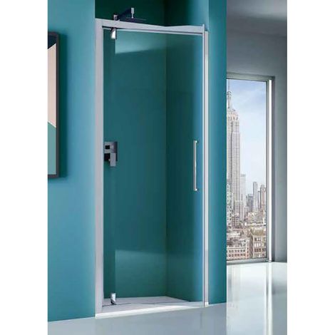 Samo - Porte de douche pivotante 86 - 92 cm Profilés chromé brillant verre transparent - EUROPA